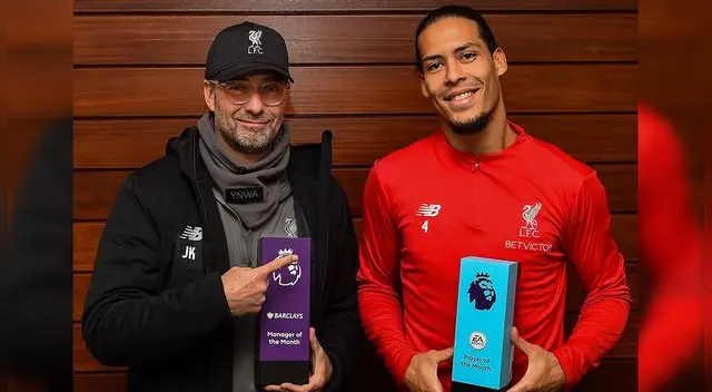 Liverpool: Jürgen Klopp y Virgil Van Dijk arrasan con los premios de diciembre de la Premier League.