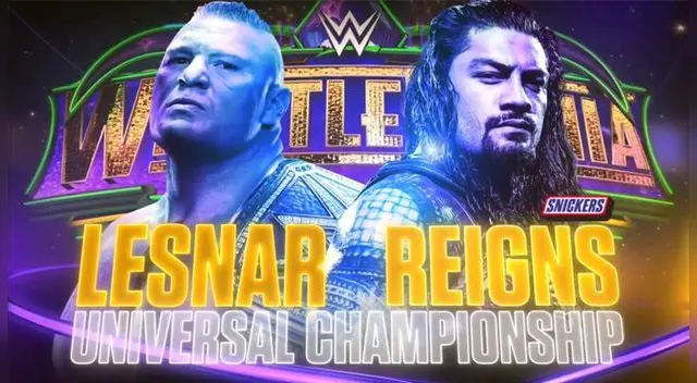 Roman Reigns y Brock Lesnar pelearon en Wrestlemania 31 por el Campeonato Mundial de Peso Pesado de la WWE Roman Reigns y Brock Lesnar pelearon en Wrestlemania 31 por el Campeonato Mundial de Peso Pesado de la WWE