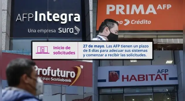 Inicio de solicitudes para el retiro de AFP será el 27 de mayo Inicio de solicitudes para el retiro de AFP será el 27 de mayo