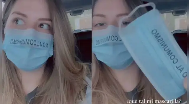 Joven fue a salón de belleza y le regalan mascarilla de "no al comunismo". Joven fue a salón de belleza y le regalan mascarilla de "no al comunismo".