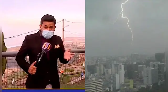 Reportero de Latina fue sorprendido por el trueno.