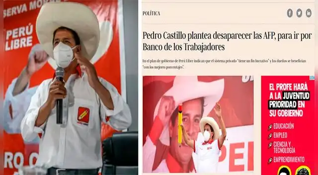 Es falso que Pedro Castillo haya dicho que confiscará fondos de aportantes a la AFP