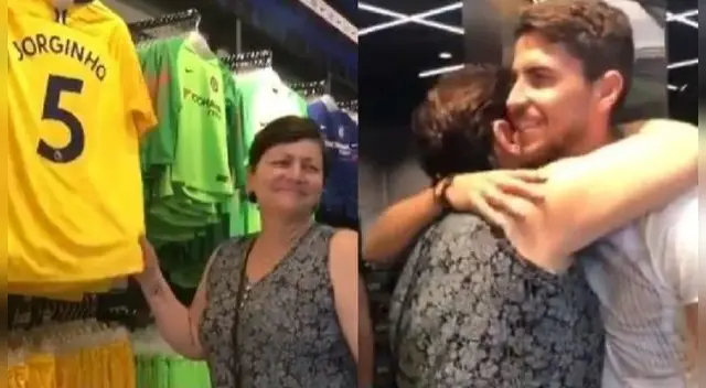 Así reaccionó la mamá de Jorginho al ver la camiseta de su hijo en la tienda del Chelsea  -VIDEO
