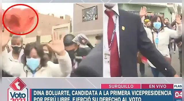 Dina Boluarte fue agredida tras realizar su voto. Dina Boluarte fue agredida tras realizar su voto.