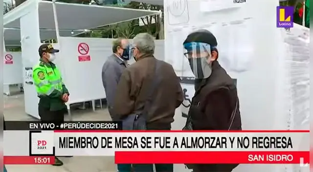 Miembro de mesa se va a alamorzar