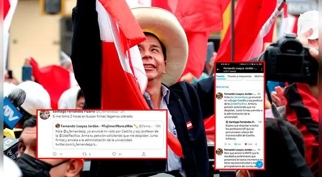 Profesor y alumno se enfrascaron en discusión en Twitter debido a que el más joven pidió despedir a los que votaron por Castillo.