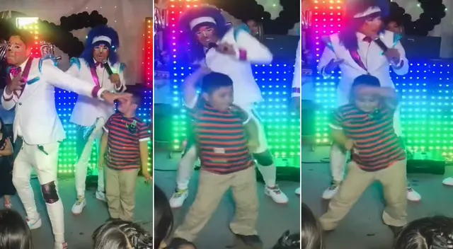 Niño le gana a payaso en reto de baile