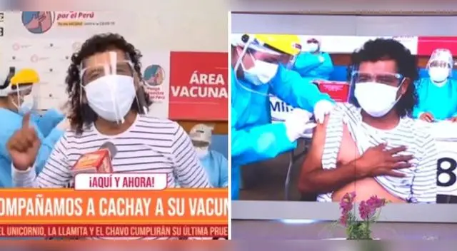 El cómico Cachay fue vacunado contra el coronavirus. El cómico Cachay fue vacunado contra el coronavirus.