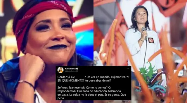 Katia Palma le responde a usuario de Twitter que le dijo fujimorista.