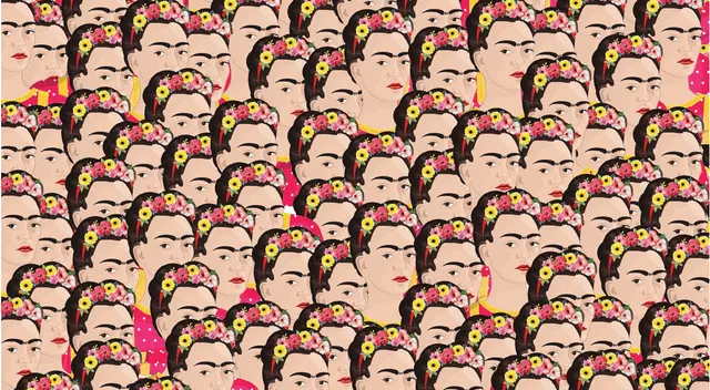 Encuentra a la Frida sin cejas. Encuentra a la Frida sin cejas.