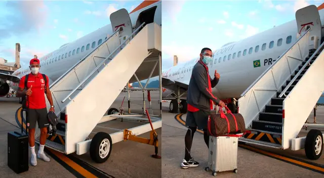 Selección peruana viajó a Goiania para partido ante Colombia.