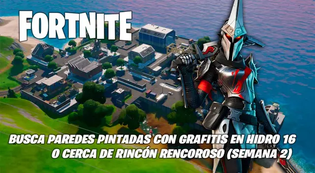 Fortnite: busca paredes pintadas con grafitis en Hidro 16 o cerca de Rincón Rencoroso