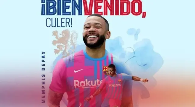 Memphis Depay es anunciado como nuevo delantero del Barcelona. Memphis Depay es anunciado como nuevo delantero del Barcelona.
