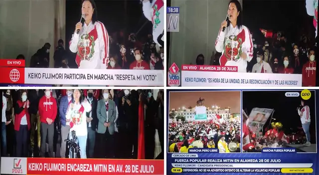 Usuarios critican a canales por suspender programación y transmitir mitin de Keiko