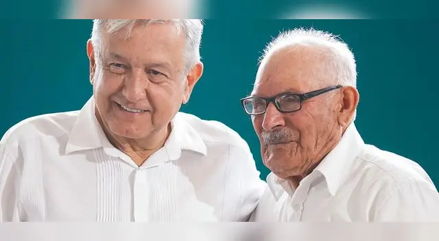 El presidente Andrés Manuel López Obrador junto a su padre El presidente Andrés Manuel López Obrador junto a su padre