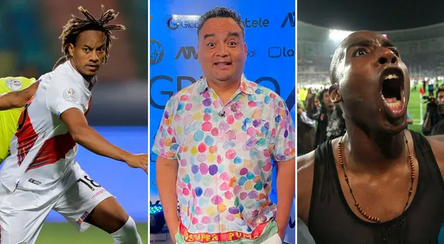 Jorge Benavides felicitó a André Carrillo por su imitación del 'Cuto' Guadalupe.