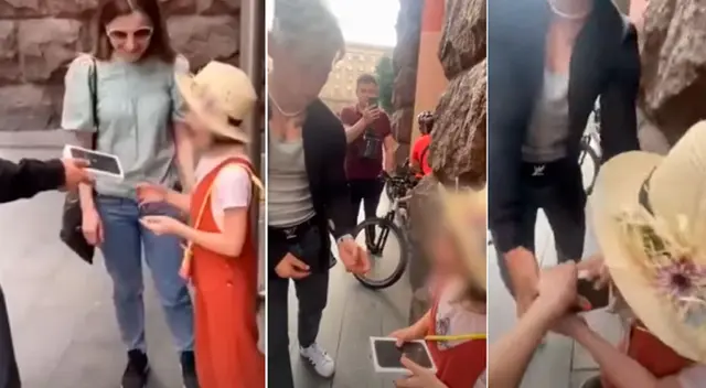 Viral TikTok tiktoker se graba regalando un iPhone a una niña pero después pide que se lo devuelva