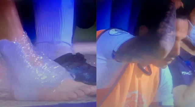 Gianluca Lapadula terminó con hielo en el tobillo derecho.