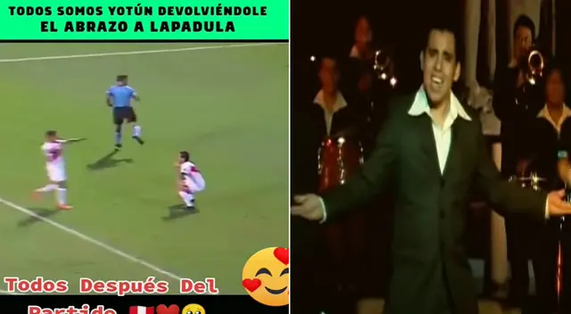 El abrazo de Lapadula y Yotún con la canción de fondo El abrazo de Lapadula y Yotún con la canción de fondo