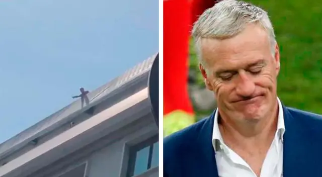 Didier Deschamps quedó atrapado en terraza del hotel