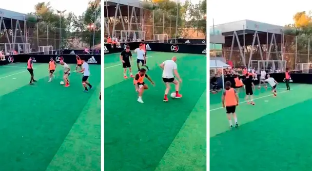 Zidane dando cátedra en un partido de fútbol 5
