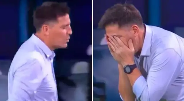 El lamento de Eduardo Berizzo tras el gol de Yoshimar Yotún El lamento de Eduardo Berizzo tras el gol de Yoshimar Yotún