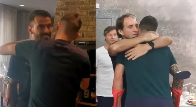 Spinazzola recibió todo el cariño de sus compañeros de la Selección Italiana