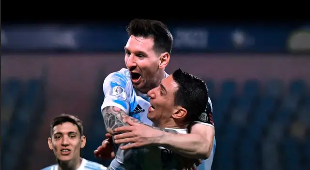 Lionel Messi celebró con su esposa e hijos su pase a la semifinal de la Copa América.