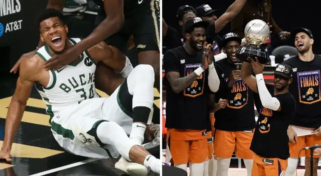 Giannis Antetokounmpo es duda para las finales frente a Phoenix Suns.