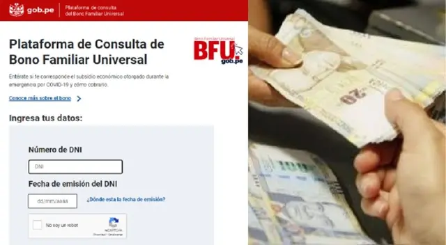 Bono Familiar Universal: consulta AQUÍ accedes al subsidio económico