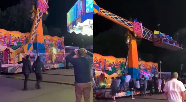 Juego mecánico sufrió falla en funcionamiento.