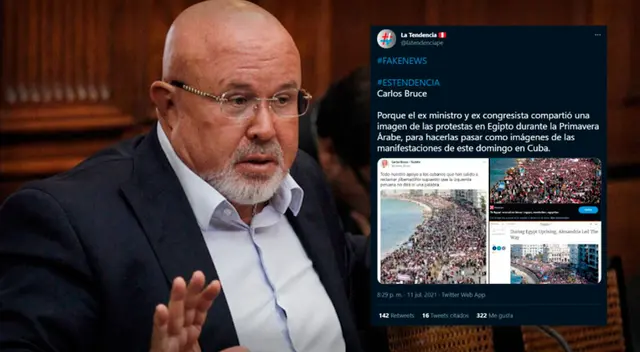 Carlos Bruce se vuelve tendencia tras referir a protesta en cuba, pero era de Egipto Carlos Bruce se vuelve tendencia tras referir a protesta en cuba, pero era de Egipto