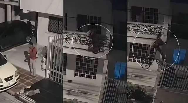 Ladrón roba bicicleta de segunda luego de treparse a las rejas