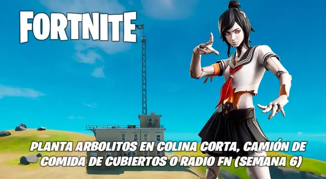 Fortnite: planta arbolitos en Colina Corta, Camión de comida de cubiertos o Radio FN Fortnite: planta arbolitos en Colina Corta, Camión de comida de cubiertos o Radio FN