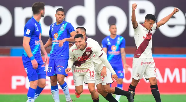 Gerson Barreto celebra su gol con la U Gerson Barreto celebra su gol con la U