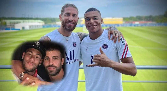 Sergio Ramos y Kylian Mbappé al estilo Neymar y Piqué Sergio Ramos y Kylian Mbappé al estilo Neymar y Piqué
