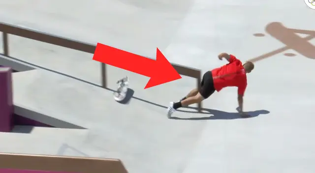 Angelo Caro y el duro golpe entre las piernas durante su performance en Skateboarding