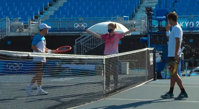 Schwartzman y Varillas durante el encuentro de primera ronda.
