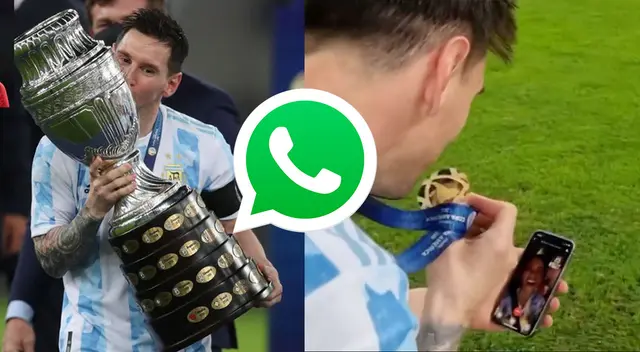 Lionel Messi hizo peculiar publicidad a WhatsApp. Lionel Messi hizo peculiar publicidad a WhatsApp.