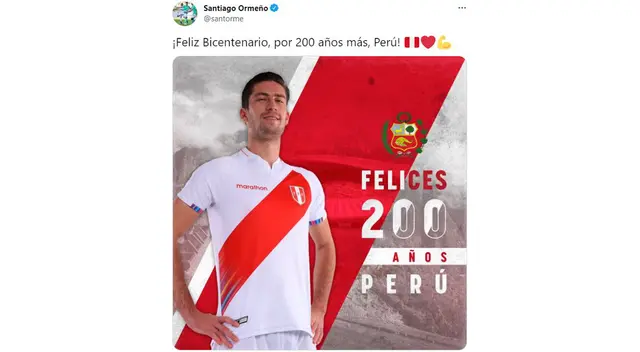 Mensaje de Santiago Ormeño en redes sociales   