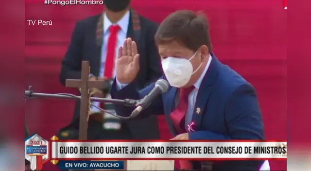 Guido Bellido jura como presidente del Consejo de Ministros. Foto: captura/TV Perú