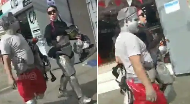 'Robotín' y 'Robotina' transitan en la vía pública sin mascarilla en plena pandemia