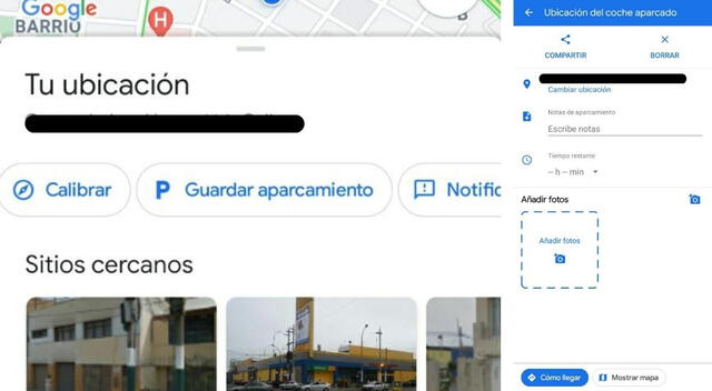 Google Maps para recordar tu estacionamiento