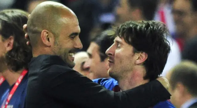 Pep Guardiola solo tuvo palabras de agradecimiento para Messi Pep Guardiola solo tuvo palabras de agradecimiento para Messi