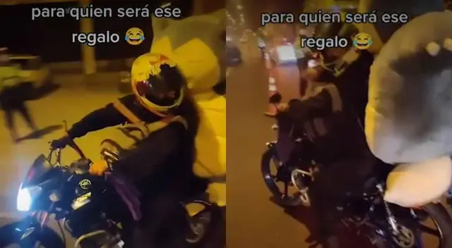 El motorizado llevaba un enorme Snorlax de peluche, pero el policía lo intervino El motorizado llevaba un enorme Snorlax de peluche, pero el policía lo intervino