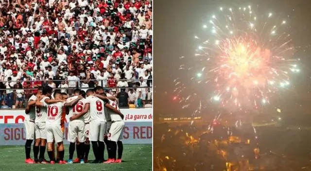 Hinchas de Universitario utilizaron fuegos artificiales durante horas de la madrugada