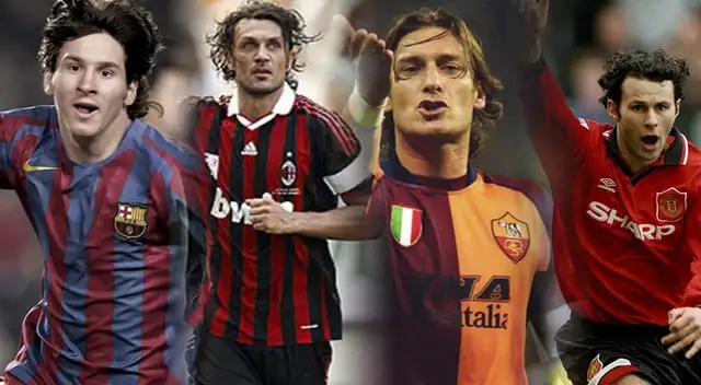 Leyendas históricas de FC Barcelona AC Milán AS Roma Manchester United