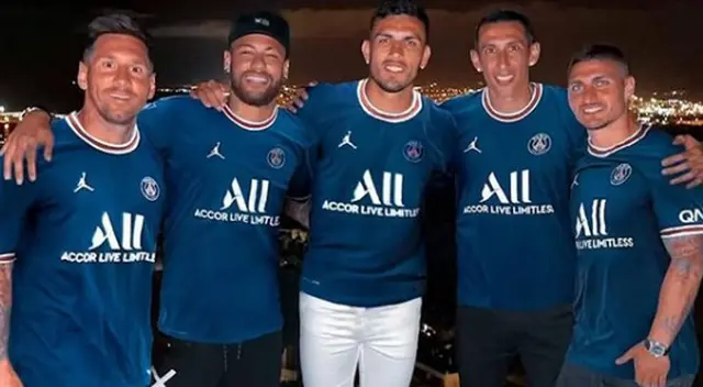 PSG Di María, Neymar, Messi, Verratti y Paredes juntos