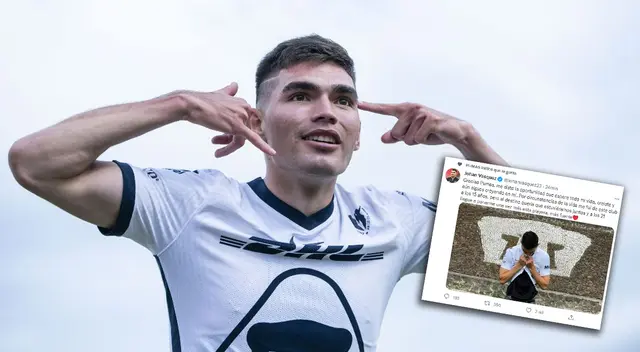 Johan Vásquez se despidió de Pumas con emotivo mensaje en Twitter