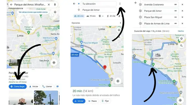 Establece rutas en Google Maps